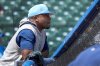 FILE - Milwaukee Brewers associate manager Rickie Weeks Jr. watches batting practice before a baseball game against the Chicago Cubs, May 3, 2024, in Chicago. (AP Photo/Charles Rex Arbogast, File)
