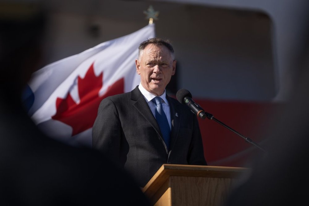 Minister of National Defence David McGuinty speaks during a ceremony formally welcoming the Coast Guard to the National Defence Team at the Canadian Coast Guard Base in Dartmouth, N.S., Friday, Oct. 10, 2025. THE CANADIAN PRESS/Darren Calabrese