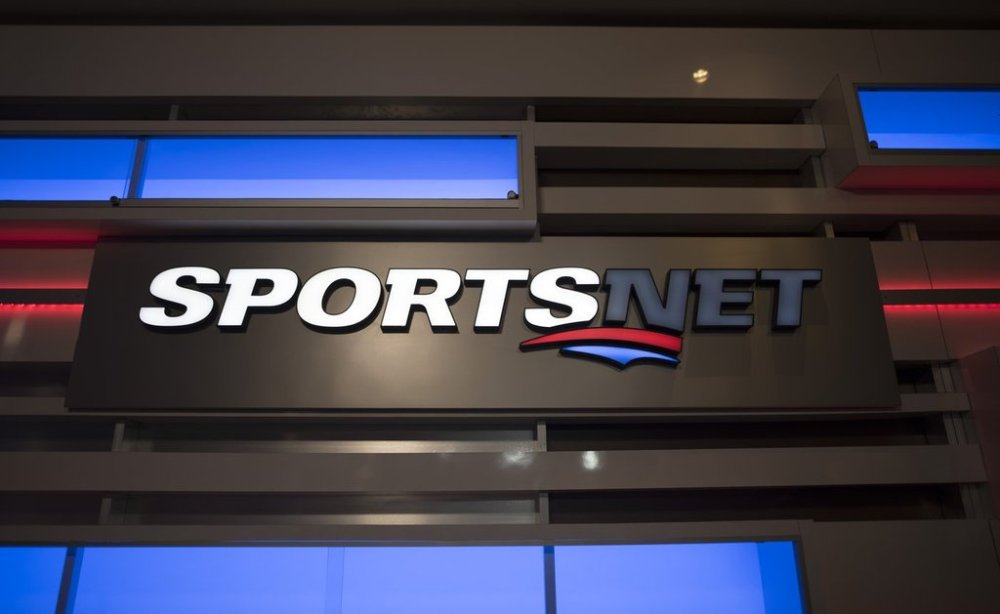 A fire alarm was to blame for 10 minutes of beeping noises that could be heard during Sportsnet's remote call of the Toronto Blue Jays-St. Louis Cardinals radio broadcast over the weekend. The Sportsnet logo is photographed at the Toronto office on Monday, September 30, 2019. THE CANADIAN PRESS/ Tijana Martin