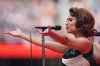 Singer, Raye performs at half-time during the NFL game between Minnesota Vikings and Cleveland Browns at the Tottenham Hotspur stadium in London, Sunday, Oct. 5, 2025. (AP Photo/Ian Walton)