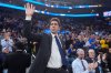 FILE - Former Golden State Warriors general manager Bob Myers waves while being honored during the first half of an NBA basketball game between the Warriors and the Milwaukee Bucks in San Francisco, Wednesday, March 6, 2024. (AP Photo/Jeff Chiu, File)