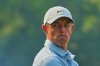 Rory McIlroy of Northern Ireland reacts during the DP World Tour Championship golf tournament in New Delhi, India, Thursday, Oct. 16, 2025. (AP Photo/Manish Swarup)