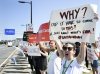 Air Canada flight attendants strike outside Montreal–Trudeau International Airport in Montreal, Saturday, Aug. 16, 2025. THE CANADIAN PRESS/Graham Hughes