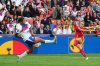 FILE - England's Jess Carter, left, blocks a shot by Spain's Aitana Bonmati during the Women's Euro 2025 final soccer match between England and Spain at St. Jakob-Park in Basel, Switzerland, Sunday, July 27, 2025. (AP Photo/Martin Meissner, File)