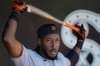 FILE - Baltimore Orioles' Jorge Mateo (3) warms up before a baseball game against the Chicago White Sox, Sept. 17, 2025, in Chicago. (AP Photo/Erin Hooley, File)