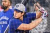 Los Angeles Dodgers' Shohei Ohtani (17) hits during batting practice ahead of the 2025 World Series against the Toronto Blue Jays in Toronto, on Thursday, Oct. 23, 2025. THE CANADIAN PRESS/Sammy Kogan
