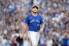 Toronto Blue Jays pitcher Trey Yesavage (39) looks out to the stands after being pulled off the mound during sixth inning MLB American League Division Series baseball action against the New York Yankees, in Toronto, Sunday, Oct. 5, 2025. THE CANADIAN PRESS/Nathan Denette