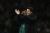 Arsenal's manager Mikel Arteta reacts during the Champions League opening phase soccer match between Arsenal and Atletico Madrid in London, England, Tuesday, Oct. 21, 2025. (AP Photo/Alastair Grant)