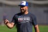 Toronto Blue Jays' Anthony Santander walks on the field during a batting practice at Yankee Stadium in New York, Monday, Oct. 6, 2025. (AP Photo/Seth Wenig)