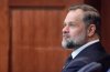 U.S. Rep. Cory Mills listens to the proceedings in Third Judicial Circuit court in Lake City, Fla., Friday, Sept. 26, 2025. (Joe Burbank/Orlando Sentinel via AP)
