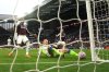 Manchester City's Erling Haaland scores a goal before being ruled out for offside via VAR during the English Premier League match between Aston Villa and Manchester City, in Birmingham, England, Sunday Oct. 26, 2025. (Nick Potts/PA via AP)