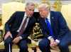 Prime Minister Mark Carney and U.S. President Donald Trump hold a press conference at the White House in Washington, D.C., Tuesday, Oct. 7, 2025. THE CANADIAN PRESS/Adrian Wyld