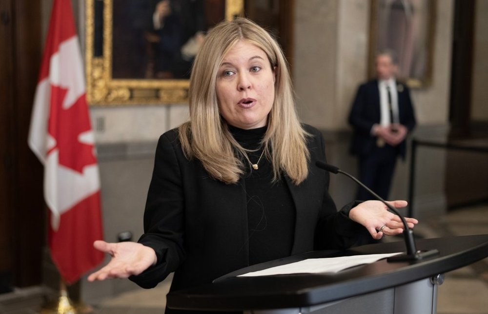 Conservative MP Michelle Rempel Garner holds a news conference in Ottawa on Friday, Feb. 21, 2025. THE CANADIAN PRESS/Adrian Wyld