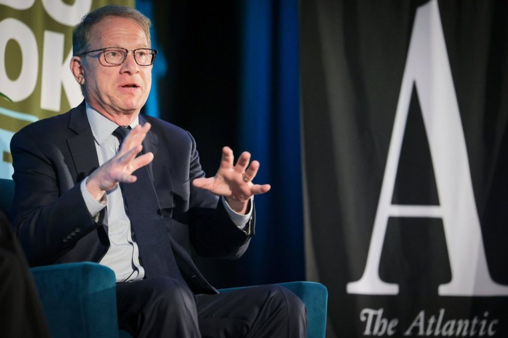 FILE - Jeffrey Goldberg, editor in chief of The Atlantic, speaks while being interviewed by Anne Applebaum at the New Orleans Book Festival at Tulane University in New Orleans on March 27, 2025. (Brett Duke/The Advocate via AP, File)