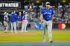 Toronto Blue Jays pitcher Max Scherzer (31) walks back to the dugout after being removed from the game during fifth inning Game 3 World Series playoff MLB baseball action against the Los Angeles Dodgers in Los Angeles on Monday, Oct. 27, 2025. THE CANADIAN PRESS/Frank Gunn