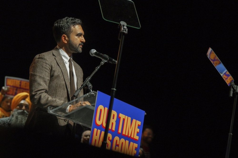 New York City mayoral candidate Zohran Mamdani speaks during his election campaign event, Monday, Oct. 13, 2025, in New York. (AP Photo/Olga Fedorova)