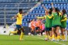 FILE - Club America's Chidinma Okeke, left, celebrates with teammates after scoring the opening goal against Guadalajara during a Mexican women's soccer league quarterfinal second leg match in Mexico City, Monday, Nov. 11, 2024. (AP Photo/Eduardo Verdugo, File)