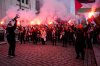 Pro-Palestinians protesters gather ahead of the World Cup qualifying soccer match between Norway and Israel in Oslo, Saturday, Oct. 11, 2025. (Javad Parsa/NTB Scanpix via AP)