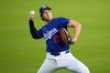 Los Angeles Dodgers' Shohei Ohtani works out ahead of Game 3 of the 2025 World Series against the Toronto Blue Jays in Los Angeles, Sunday, Oct. 26, 2025. (AP Photo/Ashley Landis)