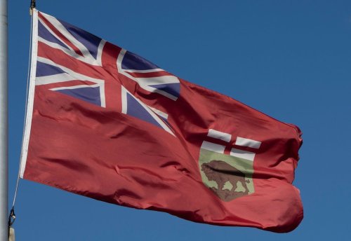 The Manitoba flag flies in Ottawa on Monday, November 1, 2021. THE CANADIAN PRESS/Adrian Wyld