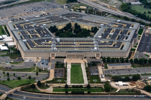 FILE - The Pentagon, the headquarters for the U.S. Department of Defense, is seen from the air, Sept. 20, 2025, in Arlington, Va. (AP Photo/Alex Brandon, File)