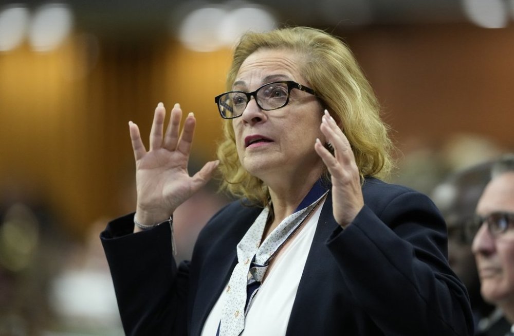 Immigration, Refugees and Citizenship Minister Lena Metlege Diab rises during question period on Parliament Hill in Ottawa on Thursday, Oct. 9, 2025. THE CANADIAN PRESS/Adrian Wyld