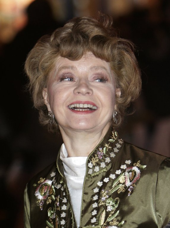 FILE - British actress Prunella Scales poses for the photographers, prior to the premiere of the new film