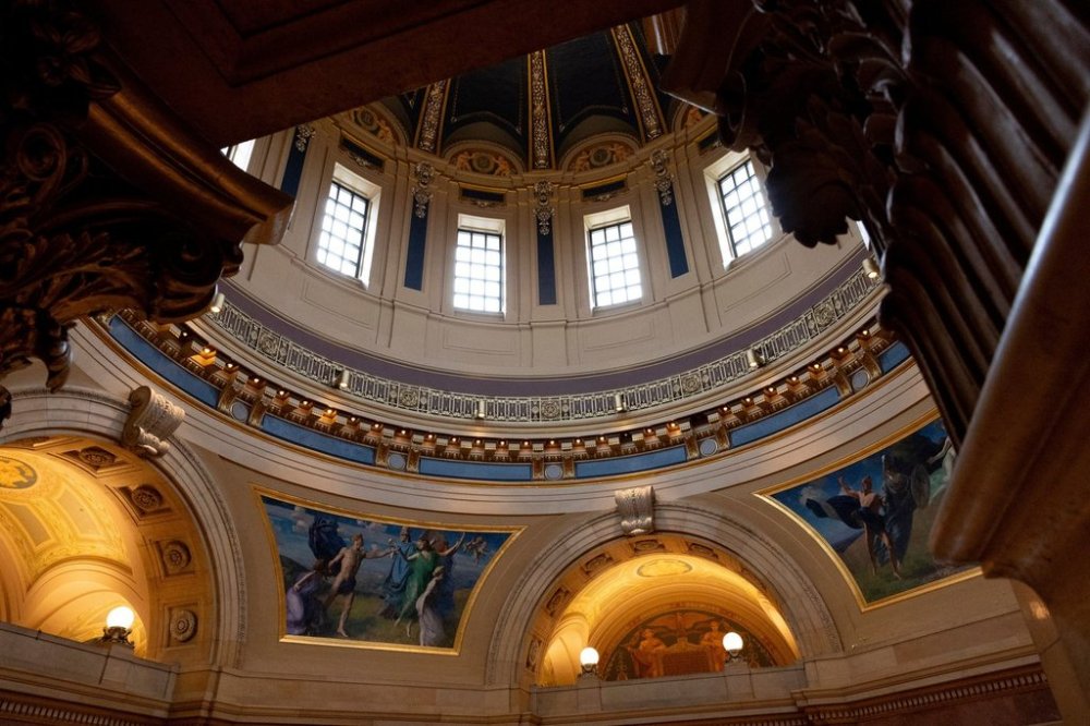 FILE - The interior of the Minnesota State Capitol is seen Monday, May 19, 2025, in St. Paul, Minn. (AP Photo/Ellen Schmidt, File)