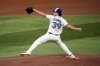 Toronto Blue Jays pitcher Trey Yesavage throws against the Los Angeles Dodgers during the first inning in Game 1 of baseball's World Series, Friday, Oct. 24, 2025, in Toronto. (AP Photo/Brynn Anderson)