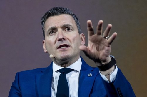 Minister of Artificial Intelligence and Digital Innovation Evan Solomon gives remarks during the All In AI conference in Montreal on Thursday, Sept., 25, 2025.  THE CANADIAN PRESS/Christopher Katsarov