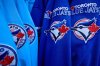 Sweaters for sale at the Toronto Blue Jays merchandise store outside Rogers Centre in Toronto, on Saturday, Oct. 11, 2025. THE CANADIAN PRESS/Sammy Kogan