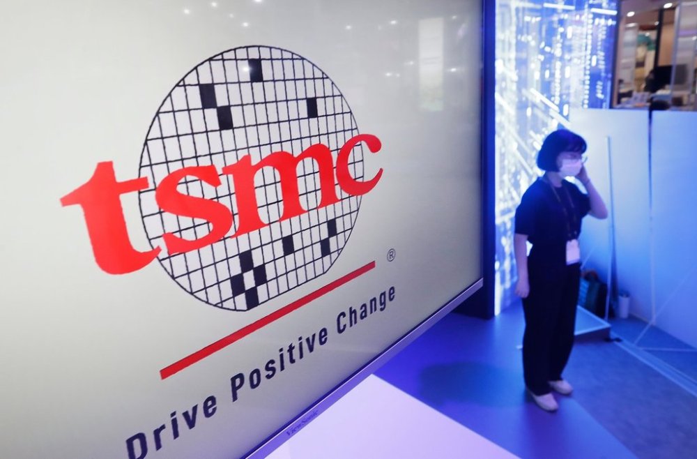 FILE - This photo shows the logo of TSMC (Taiwan Semiconductor Manufacturing Company) during the Taiwan Innotech Expo at the World Trade Center in Taipei, Taiwan, Oct. 14, 2022. (AP Photo/Chiang Ying-ying, File)