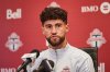 Toronto FC's Jonathan Osorio (21) speaks to media at a year-end press conference in Toronto, on Tuesday, Oct. 21, 2025. THE CANADIAN PRESS/Sammy Kogan
