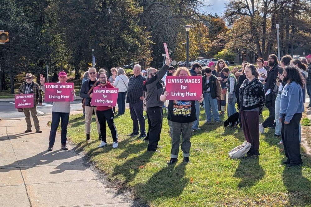 Part-time faculty on strike at Mount Saint Vincent University, and supporters are seen in this undated handout photo, in Halifax. THE CANADIAN PRESS/Handout - CUPE 3912 (Mandatory Credit)