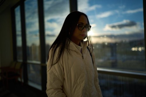 Ruth Wilson, who has lupus, leaves her monthly lupus-focused IV treatment at UMass Memorial Medical Center, Tuesday, Jan. 14, 2025, in Worcester, Mass. (AP Photo/David Goldman)