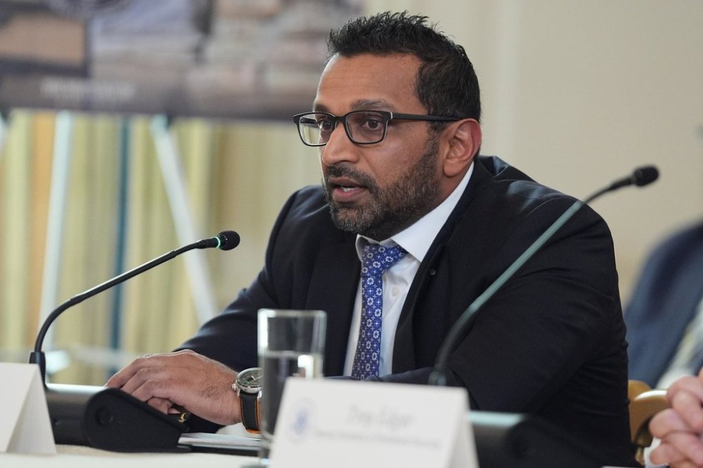 FBI director Kash Patel speaks during a roundtable on criminal cartels with President Donald Trump in the State Dining Room of the White House, Thursday, Oct. 23, 2025, in Washington. (AP Photo/Evan Vucci)