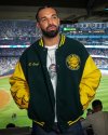 Drake is seen in this handout photo from Major League Baseball's X account, at Game 1 of the 2025 World Series between the Toronto Blue Jays and the Los Angeles Dodgers, in Toronto, on Friday, Oct. 24, 2025. THE CANADIAN PRESS/Handout - X, @MLB (Mandatory Credit)
