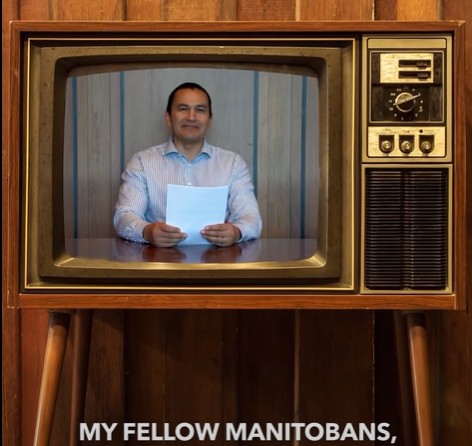In a slickly produced video posted on social media Friday, Kinew shared his take on Reagan’s 1987 address and backed Ontario’s ad. (Facebook)