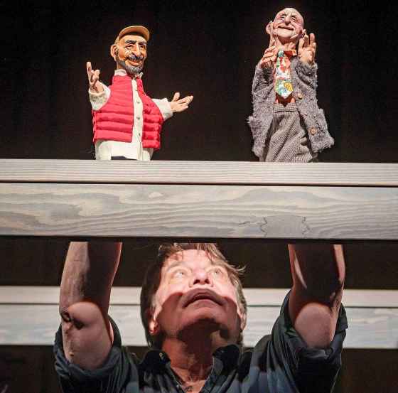 Ronnie Burkett performing puppets from Wonderful Joe. (Ian Jackson photo)