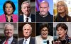 This combination photo of eight senators who are facing criticism from the Democratic party for their deal to end the government shutdown shows Sen. Catherine Cortez Masto, D-Nev., top row from left, Senate Judiciary Committee Chairman Dick Durbin, D-Ill., Sen. John Fetterman, D-Pa., Sen. Maggie Hassan, D-N.H., and bottom row from left, Sen. Tim Kaine, D-Va., Sen. Angus King, I-Maine, Sen. Jacky Rosen, D-Nev., and Sen. Jeanne Shaheen, D-N.H. (AP Photo)