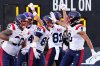 Montreal Alouettes wide receiver Tyler Snead (85) celebrates his touchdown catch with teammates in the end zone during second half CFL eastern final football action against the Hamilton Tiger-Cats, in Hamilton, Ont., Saturday, Nov. 8, 2025. THE CANADIAN PRESS/Frank Gunn