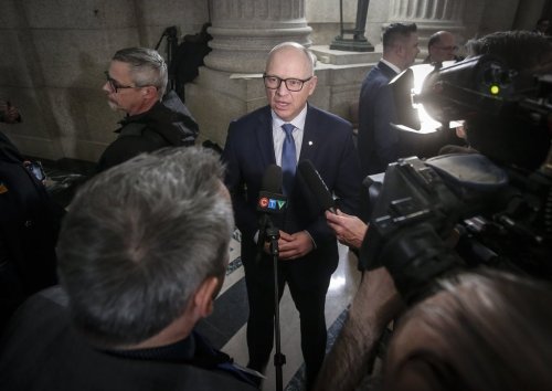 Winnipeg Mayor Scott Gillingham is pushing forward to create a fourth emergency response service in the city that would respond to mental-health crises. Winnipeg Mayor Scott Gillingham comments after Manitoba Finance Minister Adrien Sala presented the provincial budget in the Manitoba Legislature in Winnipeg, Thursday, March 20, 2025. THE CANADIAN PRESS/John Woods