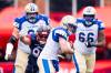CHRISTOPHER KATSAROV / THE CANADIAN PRESS
                                Montreal Alouettes’ Isaac Adeyemi-Berglund (91) sacks Winnipeg Blue Bombers quarterback Zach Collaros (8) during first half Eastern semi-final action, in Montreal on Saturday, Nov. 1, 2025.