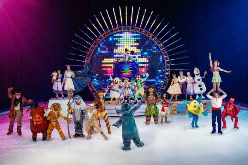 Disney
                                Disney on Ice Let&rsquo;s Dance features Mickey and Minnie Mouse as DJs remixing famous Disney songs.