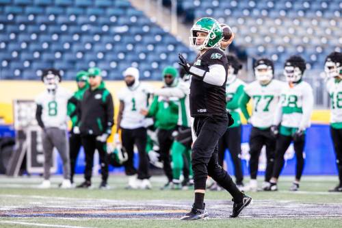 MIKAELA MACKENZIE / FREE PRESS
                                Riders QB Trevor Harris (above) broke into the CFL in 2012 with Bombers QB Zach Collaros.