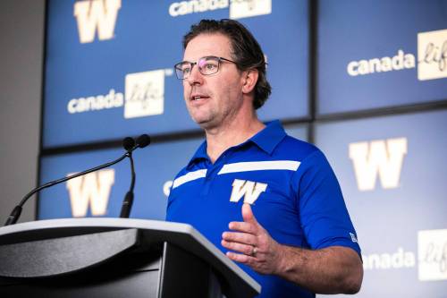 MIKAELA MACKENZIE / FREE PRESS
                                Winnipeg Blue Bombers general manager Kyle Walters spoke to the media for the first time on Wednesday after signing a three-year contract extension with the club.