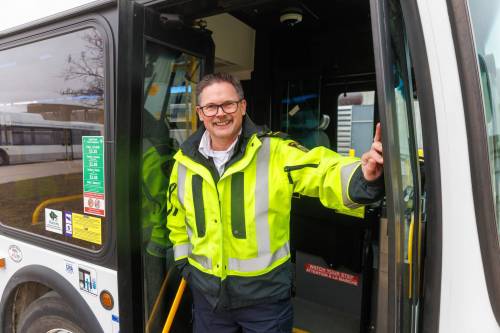 MIKE DEAL / FREE PRESS
                                Transit driver instructor John Wotton, who conducts presentations for the Transit Employee Community Fund, says transit workers see first-hand the difference charitable organizations like theirs can make in the city.