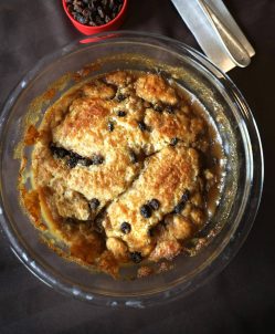 RUTH BONNEVILLE / FREE PRESS
                                Muskeg pudding has a baked dough that rises above a liquid syrupy base.