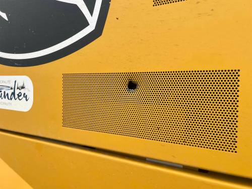 SUPPLIED
                                A grader was hit by a bullet while driving on a rural road near Bird River, about 125 kilometres northeast of Winnipeg, earlier this month.