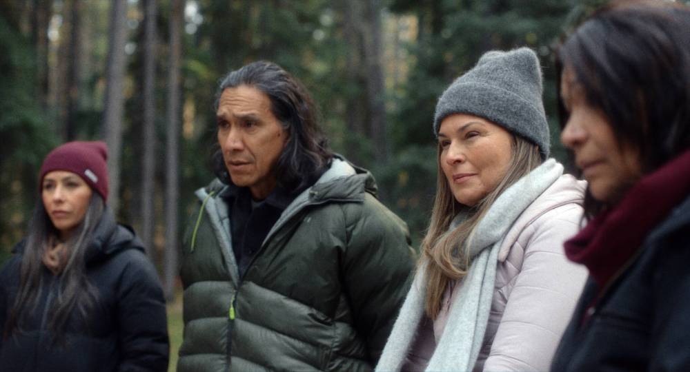 BOAF Films
                                From left: Connie (Carmen Moore), Anthony (Michael Greyeyes), Marianne (Alex Rice) and Gwen (Michelle Thrush) reconnect after being taken from their family during the ’60s Scoop.